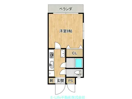 グレード館M(1K/1階)の間取り写真