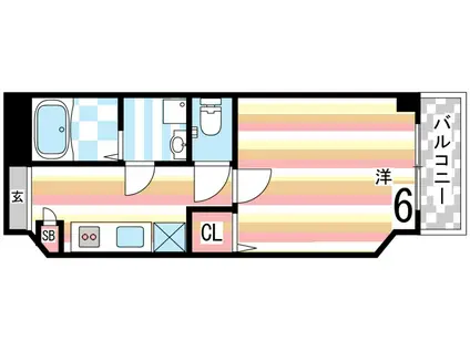 アールヴィラージュ(1K/1階)の間取り写真