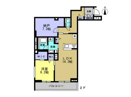レフィシア(1SLDK/2階)の間取り写真
