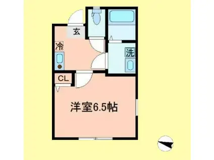 ポモドーロ池上(1K/3階)の間取り写真