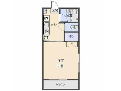 IJハウス北(1K/1階)の間取り写真