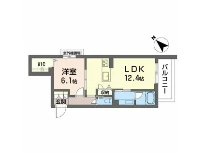 アークヒルズ豊橋(1LDK/2階)の間取り写真