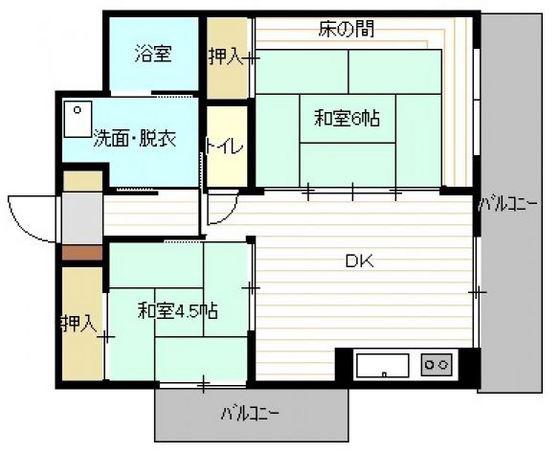 ピュアライフ21(2LDK/5階)の間取り写真