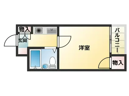 ベルハイツK(1K/4階)の間取り写真