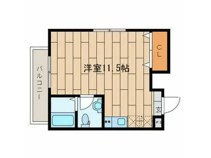 イルマーレ(ワンルーム/3階)の間取り写真