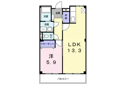 エミーユ1(1LDK/2階)の間取り写真