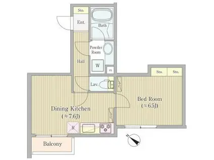 KS COURT高輪台(1DK/2階)の間取り写真