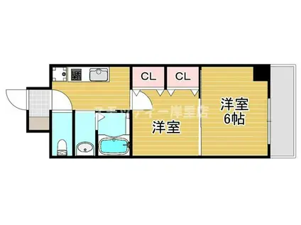 グランパシフィックパークビュー(2K/3階)の間取り写真