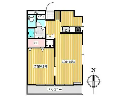 第五末広マンション(1LDK/2階)の間取り写真