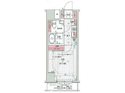 プレール・ドゥーク木場駅前(1K/11階)の間取り写真
