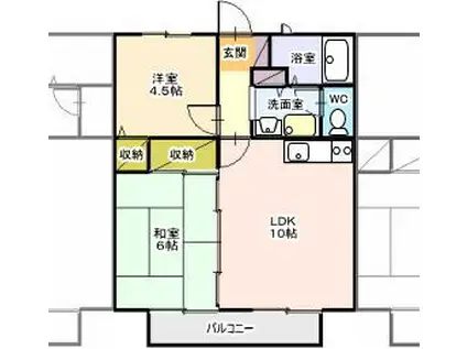 リバーサイドミキ(2LDK/1階)の間取り写真