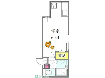 アイコート鳩ヶ谷本町(ワンルーム/2階)の間取り写真