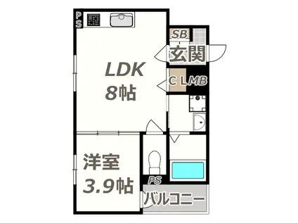 センチュリー昭和町(1LDK/1階)の間取り写真