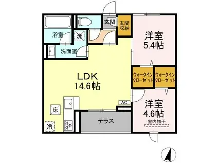 SOLEIL ICHIKAWA(2LDK/1階)の間取り写真