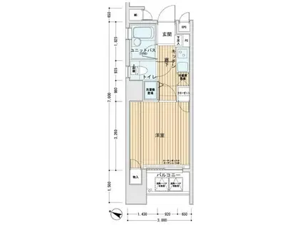 メインステージ東日本橋II(1K/4階)の間取り写真