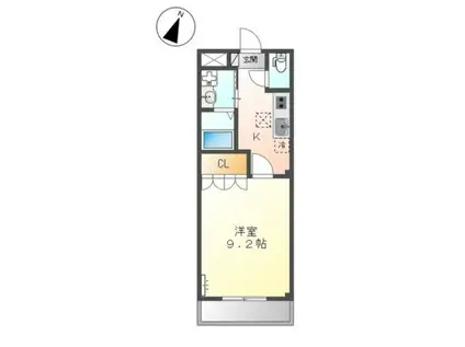 アジャート(1K/1階)の間取り写真