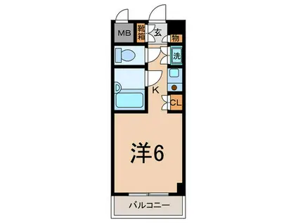 カーサアプリアーモ(1K/5階)の間取り写真