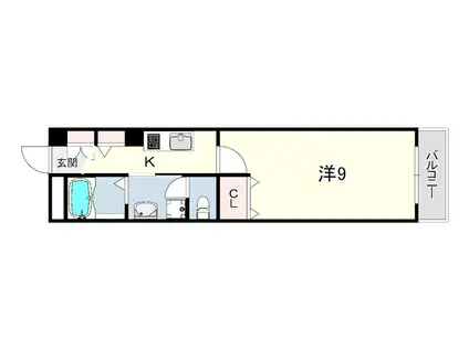DPAL24甲南山手(1K/6階)の間取り写真