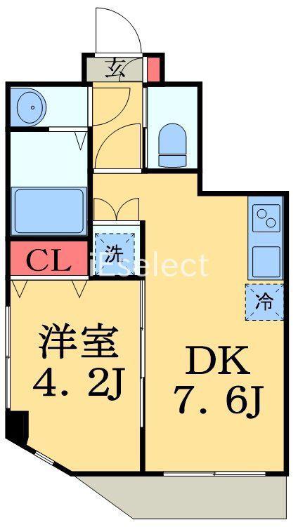 カイテキースV(1DK/3階)の間取り写真