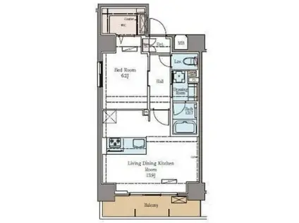 ラグゼナ秋葉原(1LDK/10階)の間取り写真