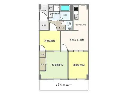 AMENITY・CORE白金(1LDK/2階)の間取り写真