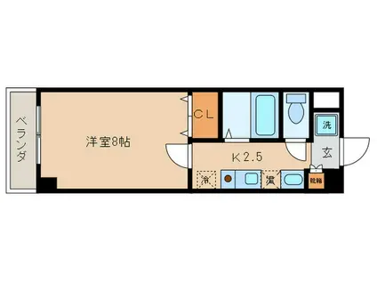 ROOMS OOJI(1K/8階)の間取り写真