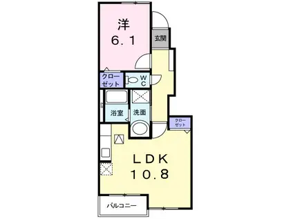 ハーモニー(1LDK/1階)の間取り写真