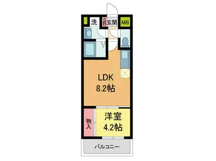 パークステージ夙川(1LDK/2階)の間取り写真
