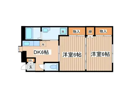 フェニックス福室(2DK/3階)の間取り写真