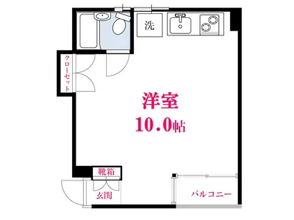 パシモントハウス(ワンルーム/1階)の間取り写真