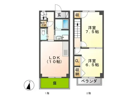 オーシャンブリーズ(2LDK/1階)の間取り写真