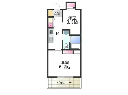 エヌエムトラントトワ(2K/5階)の間取り写真