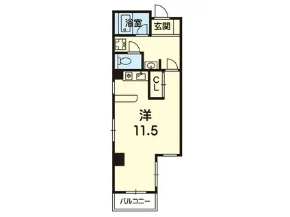 ソアー九品寺(ワンルーム/3階)の間取り写真