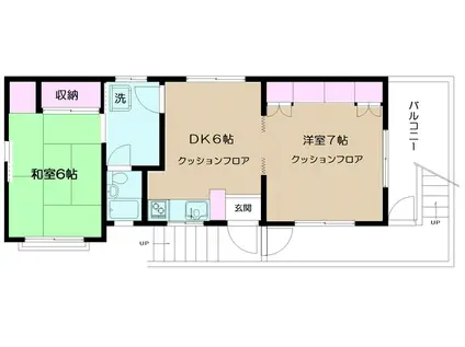 ハウス-R(2DK/2階)の間取り写真