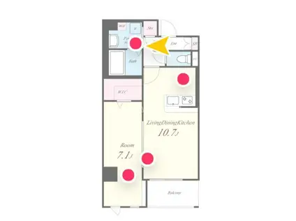 シャンボールなごみ(1LDK/7階)の間取り写真