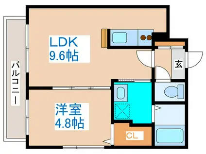 PRIME URBAN北11条(1LDK/10階)の間取り写真