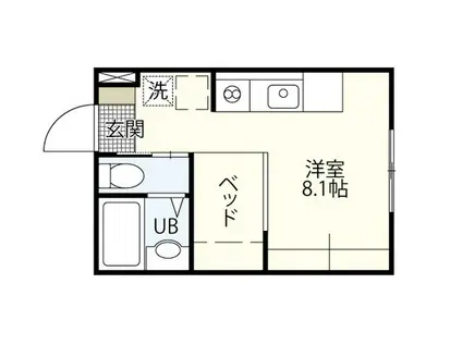 ハイドランジア草津(ワンルーム/2階)の間取り写真