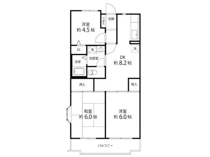 FS GARDEN八幡山(3DK/2階)の間取り写真