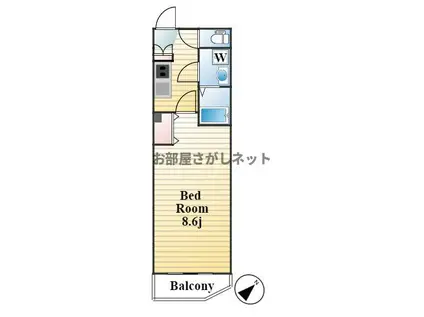 ルネサンスコート三軒茶屋GARDEN学生・社会人に(1K/4階)の間取り写真