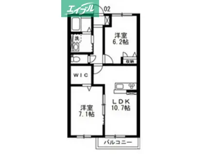 ELISE III(2LDK/1階)の間取り写真