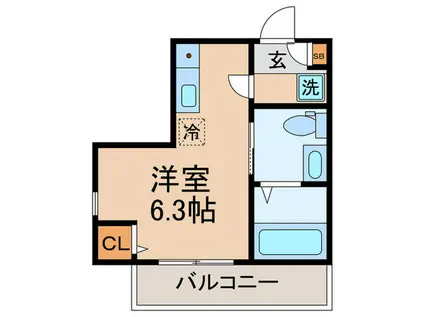 WINDWARD YAKO(ワンルーム/1階)の間取り写真