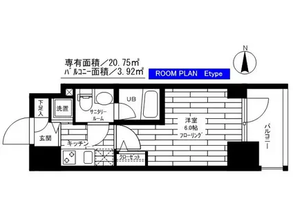 グランドコンシェルジュ高井戸(1K/7階)の間取り写真