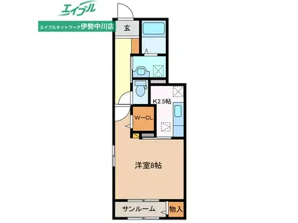 ラ・ルーナ(1K/1階)の間取り写真