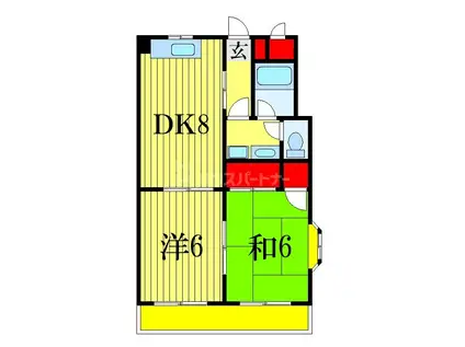 松平マンション(2DK/3階)の間取り写真