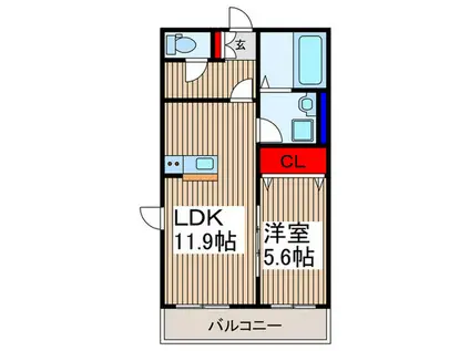 LA LIBELLULE 二本榎(1LDK/1階)の間取り写真