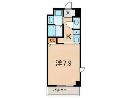 ブルーム土山(1K/4階)の間取り写真