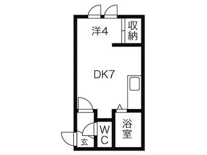 マイプレイス南郷(1DK/4階)の間取り写真