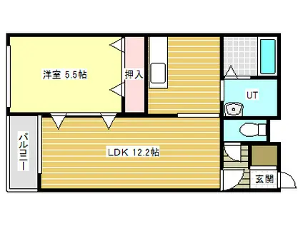 クリエイトII(1LDK/4階)の間取り写真