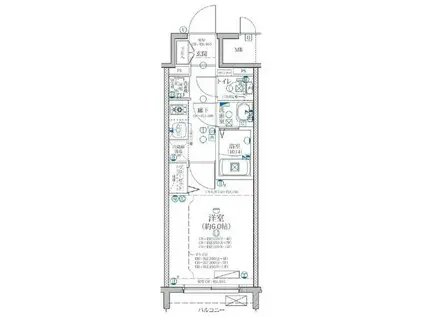 ディアレイシャス矢場町(1K/7階)の間取り写真