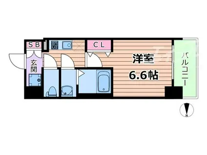 ソルテラスOSAKA千里丘駅前(1K/5階)の間取り写真